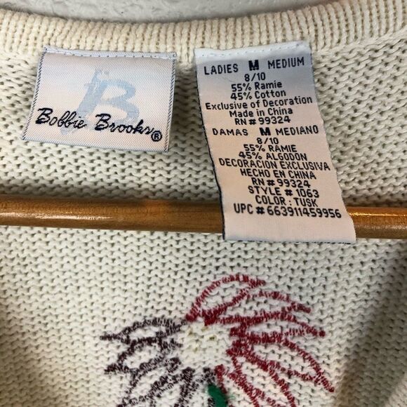 Bobbie Brooks Sleeveless Christmas Cardigan Size M - Picture 3 of 8